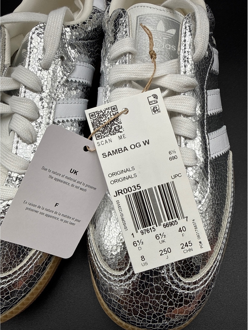 Adidas Samba OG W Silver Metallic White Size 8 US Sneakers - Picture 3 of 11